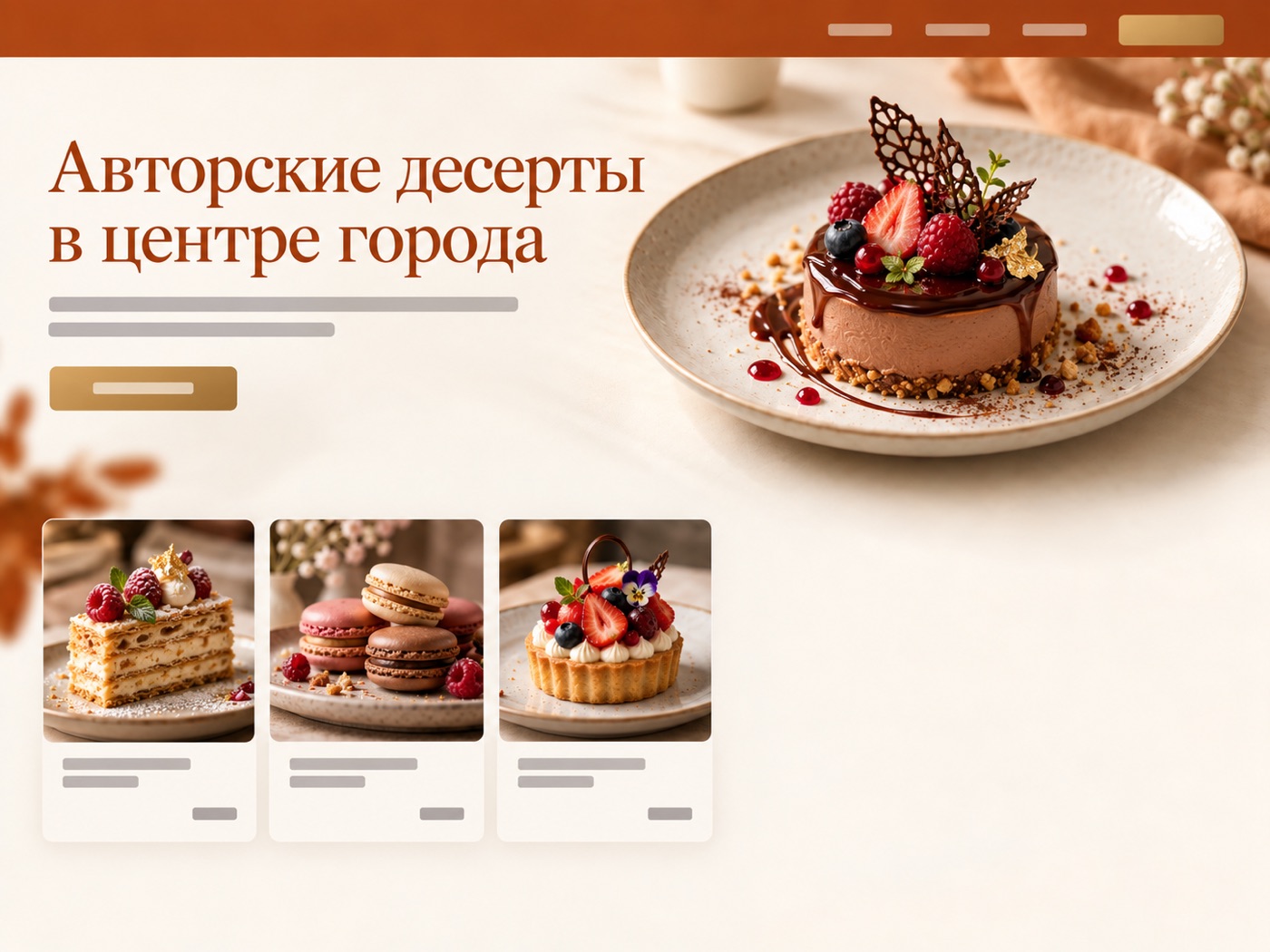 Пример сайта ресторана